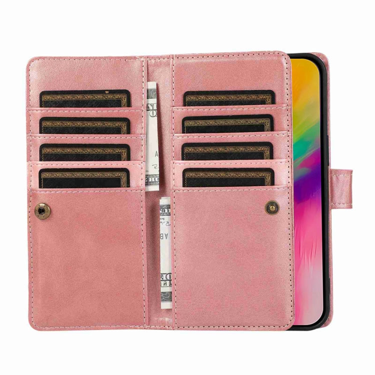 For iPhone 16 Pro Wristband Card Slot Leather Phone Case(Rose Gold) - iPhone 16 Pro Cases by PMC Jewellery | Online Shopping South Africa | PMC Jewellery | Buy Now Pay Later Mobicred