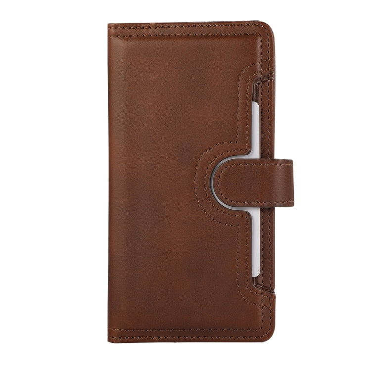 For iPhone 16 Plus Wristband Card Slot Leather Phone Case(Coffee) - iPhone 16 Plus Cases by PMC Jewellery | Online Shopping South Africa | PMC Jewellery | Buy Now Pay Later Mobicred