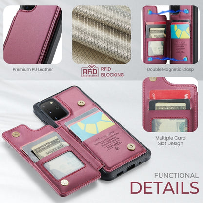 For Samsung Galaxy A14 CaseMe C22 Card Slots Holder RFID Anti-theft Phone Case(Wine Red) - Galaxy Phone Cases by CaseMe | Online Shopping South Africa | PMC Jewellery | Buy Now Pay Later Mobicred