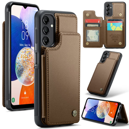 For Samsung Galaxy A14 CaseMe C22 Card Slots Holder RFID Anti-theft Phone Case(Brown) - Galaxy Phone Cases by CaseMe | Online Shopping South Africa | PMC Jewellery | Buy Now Pay Later Mobicred