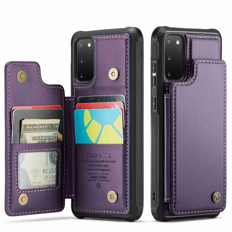 For Samsung Galaxy S20 FE CaseMe C22 Card Slots Holder RFID Anti-theft Phone Case(Purple) - Galaxy S20 FE Cases by CaseMe | Online Shopping South Africa | PMC Jewellery | Buy Now Pay Later Mobicred