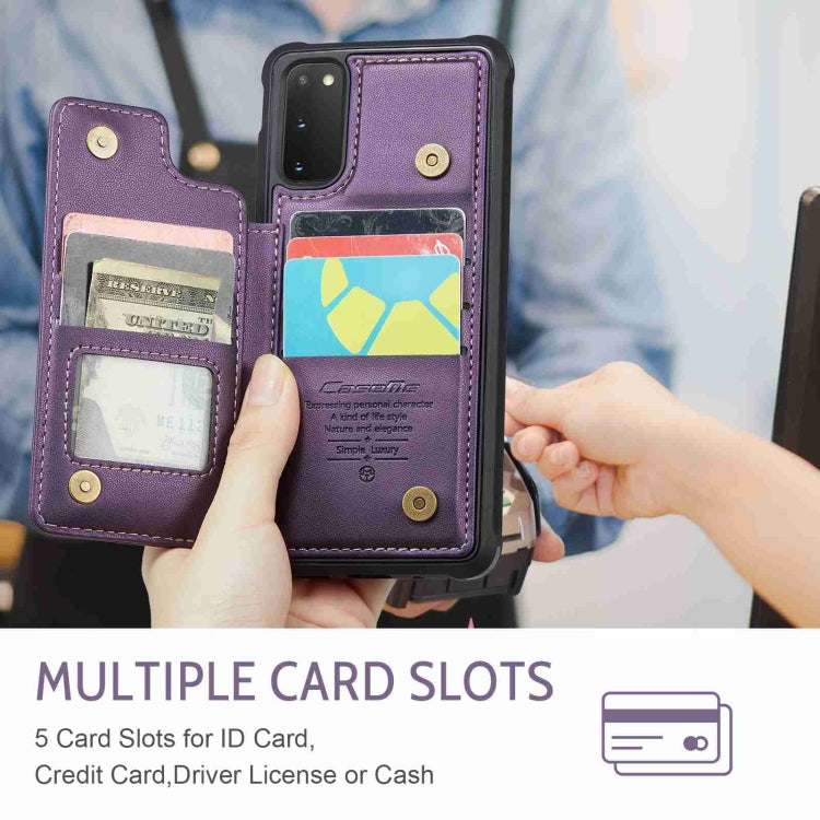 For Samsung Galaxy S20 FE CaseMe C22 Card Slots Holder RFID Anti-theft Phone Case(Purple) - Galaxy S20 FE Cases by CaseMe | Online Shopping South Africa | PMC Jewellery | Buy Now Pay Later Mobicred