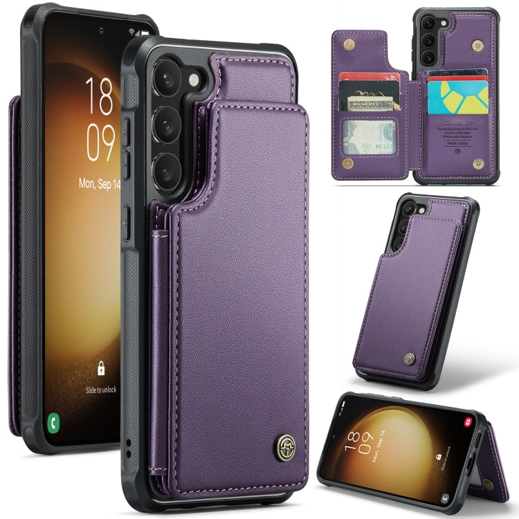 For Samsung Galaxy S23+ 5G CaseMe C22 Card Slots Holder RFID Anti-theft Phone Case(Purple) - Galaxy S23+ 5G Cases by CaseMe | Online Shopping South Africa | PMC Jewellery | Buy Now Pay Later Mobicred