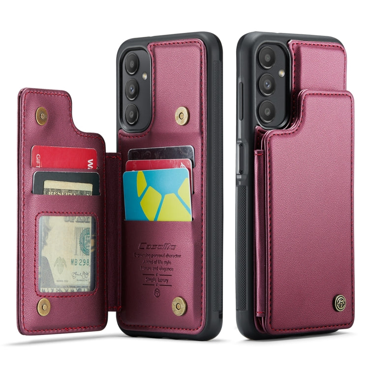 For Samsung Galaxy A13 5G CaseMe C22 Card Slots Holder RFID Anti-theft Phone Case(Wine Red) - Galaxy Phone Cases by CaseMe | Online Shopping South Africa | PMC Jewellery | Buy Now Pay Later Mobicred