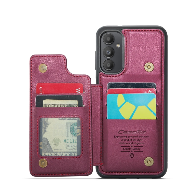 For Samsung Galaxy A13 5G CaseMe C22 Card Slots Holder RFID Anti-theft Phone Case(Wine Red) - Galaxy Phone Cases by CaseMe | Online Shopping South Africa | PMC Jewellery | Buy Now Pay Later Mobicred