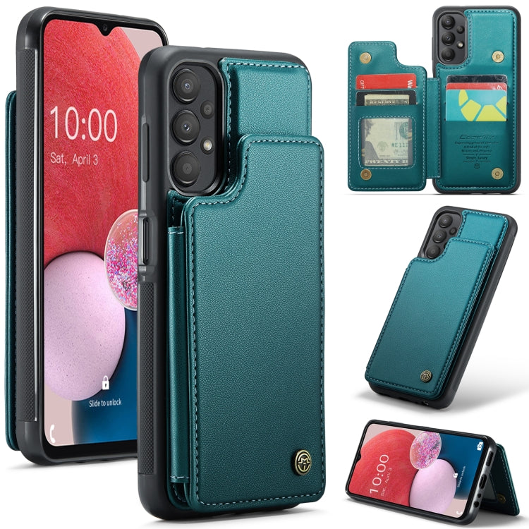 For Samsung Galaxy A13 4G CaseMe C22 Card Slots Holder RFID Anti-theft Phone Case(Blue Green) - Galaxy Phone Cases by CaseMe | Online Shopping South Africa | PMC Jewellery | Buy Now Pay Later Mobicred