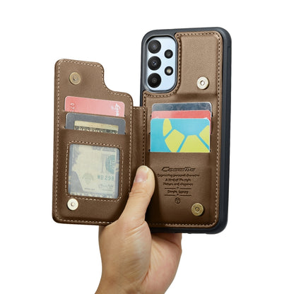 For Samsung Galaxy A23 CaseMe C22 Card Slots Holder RFID Anti-theft Phone Case(Brown) - Galaxy Phone Cases by CaseMe | Online Shopping South Africa | PMC Jewellery | Buy Now Pay Later Mobicred