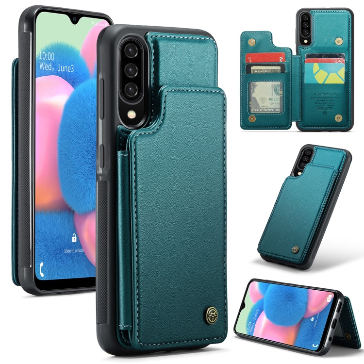 For Samsung Galaxy A30s/A50s/A50 CaseMe C22 Card Slots Holder RFID Anti-theft Phone Case(Blue Green) - Galaxy Phone Cases by CaseMe | Online Shopping South Africa | PMC Jewellery | Buy Now Pay Later Mobicred