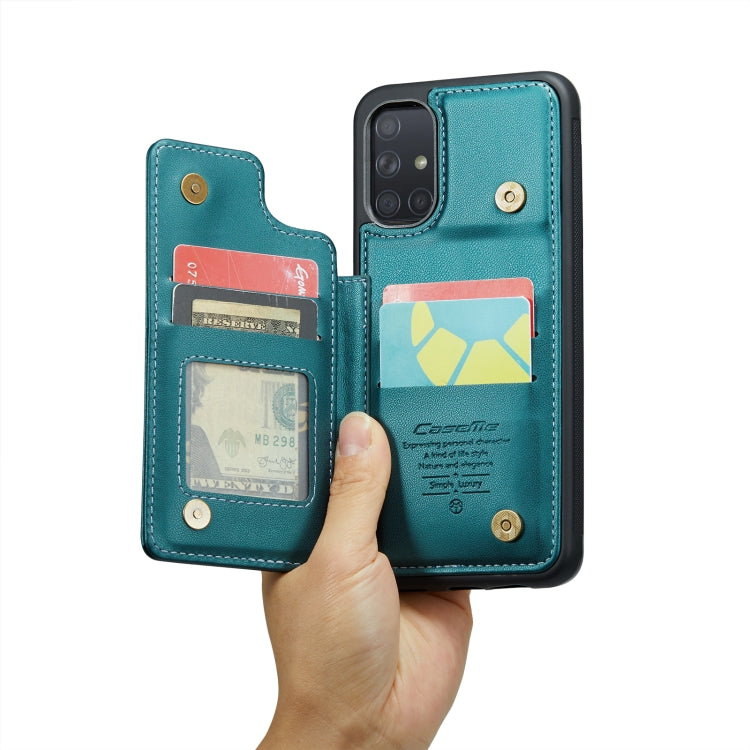 For Samsung Galaxy A51 4G CaseMe C22 Card Slots Holder RFID Anti-theft Phone Case(Blue Green) - Galaxy Phone Cases by CaseMe | Online Shopping South Africa | PMC Jewellery | Buy Now Pay Later Mobicred