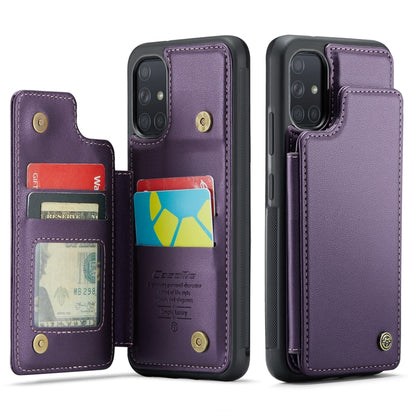 For Samsung Galaxy A51 4G CaseMe C22 Card Slots Holder RFID Anti-theft Phone Case(Purple) - Galaxy Phone Cases by CaseMe | Online Shopping South Africa | PMC Jewellery | Buy Now Pay Later Mobicred