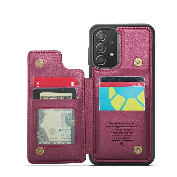 For Samsung Galaxy A52 4G/5G/A52s 5G CaseMe C22 Card Slots Holder RFID Anti-theft Phone Case(Wine Red) - Galaxy Phone Cases by CaseMe | Online Shopping South Africa | PMC Jewellery | Buy Now Pay Later Mobicred