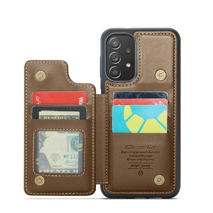 For Samsung Galaxy A52 4G/5G/A52s 5G CaseMe C22 Card Slots Holder RFID Anti-theft Phone Case(Brown) - Galaxy Phone Cases by CaseMe | Online Shopping South Africa | PMC Jewellery | Buy Now Pay Later Mobicred