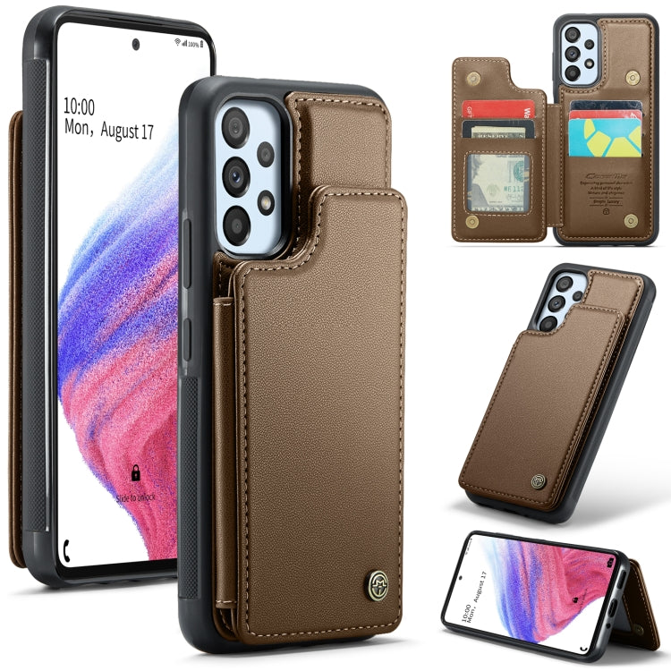 For Samsung Galaxy A53 5G CaseMe C22 Card Slots Holder RFID Anti-theft Phone Case(Brown) - Galaxy Phone Cases by CaseMe | Online Shopping South Africa | PMC Jewellery | Buy Now Pay Later Mobicred