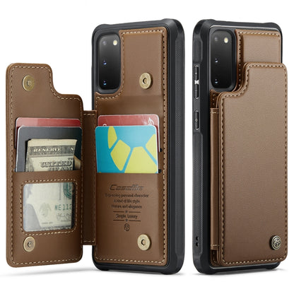 For Samsung Galaxy S20 CaseMe C22 Card Slots Holder RFID Anti-theft Phone Case(Brown) - Galaxy Phone Cases by CaseMe | Online Shopping South Africa | PMC Jewellery | Buy Now Pay Later Mobicred