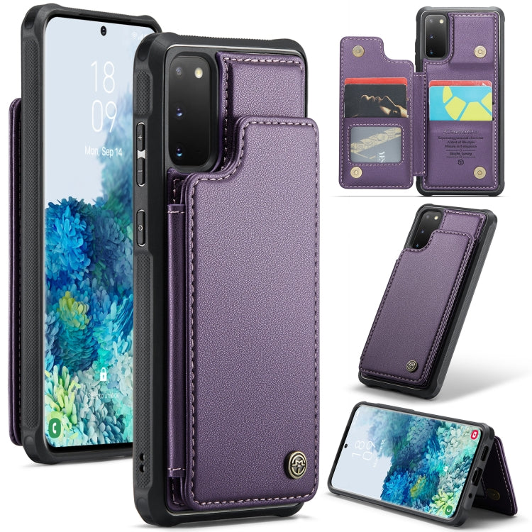 For Samsung Galaxy S20 CaseMe C22 Card Slots Holder RFID Anti-theft Phone Case(Purple) - Galaxy Phone Cases by CaseMe | Online Shopping South Africa | PMC Jewellery | Buy Now Pay Later Mobicred