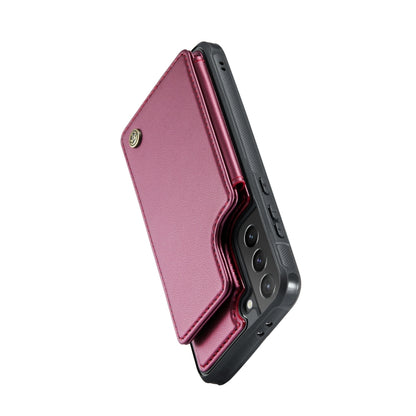 For Samsung Galaxy S21+ 5G CaseMe C22 Card Slots Holder RFID Anti-theft Phone Case(Wine Red) - Galaxy S21+ 5G Cases by CaseMe | Online Shopping South Africa | PMC Jewellery | Buy Now Pay Later Mobicred