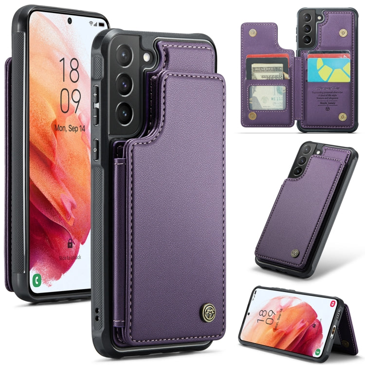 For Samsung Galaxy S21+ 5G CaseMe C22 Card Slots Holder RFID Anti-theft Phone Case(Purple) - Galaxy S21+ 5G Cases by CaseMe | Online Shopping South Africa | PMC Jewellery | Buy Now Pay Later Mobicred