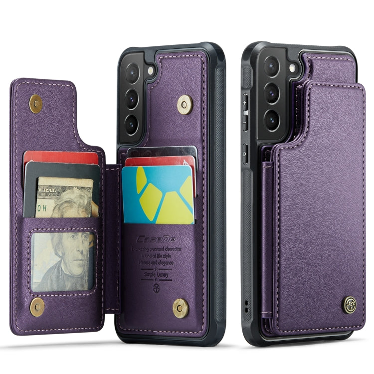 For Samsung Galaxy S21+ 5G CaseMe C22 Card Slots Holder RFID Anti-theft Phone Case(Purple) - Galaxy S21+ 5G Cases by CaseMe | Online Shopping South Africa | PMC Jewellery | Buy Now Pay Later Mobicred