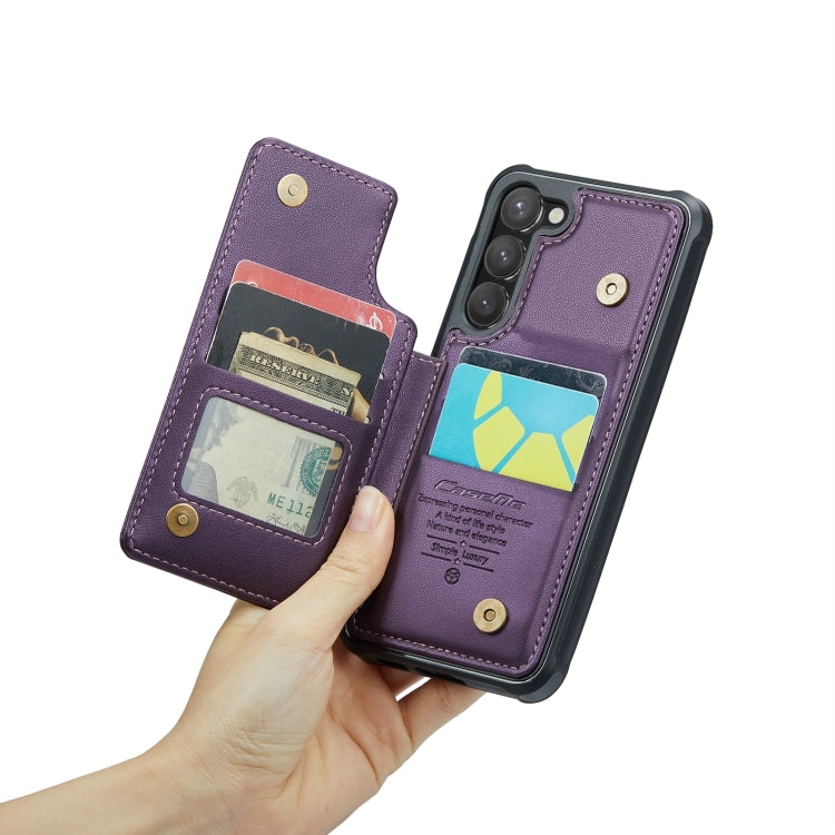 For Samsung Galaxy S23 5G CaseMe C22 Card Slots Holder RFID Anti-theft Phone Case(Purple) - Galaxy S23 5G Cases by CaseMe | Online Shopping South Africa | PMC Jewellery | Buy Now Pay Later Mobicred