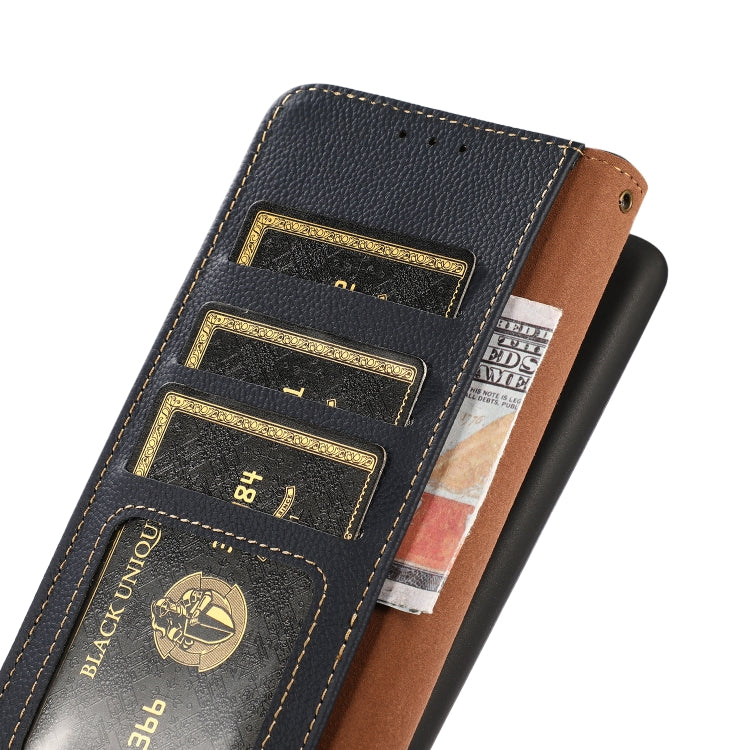 For Huawei Mate 60 Pro KHAZNEH Custer Genuine Leather RFID Phone Case(Blue) - Huawei Cases by PMC TechLife | Online Shopping South Africa | PMC TechLife | Buy Now Pay Later Mobicred
