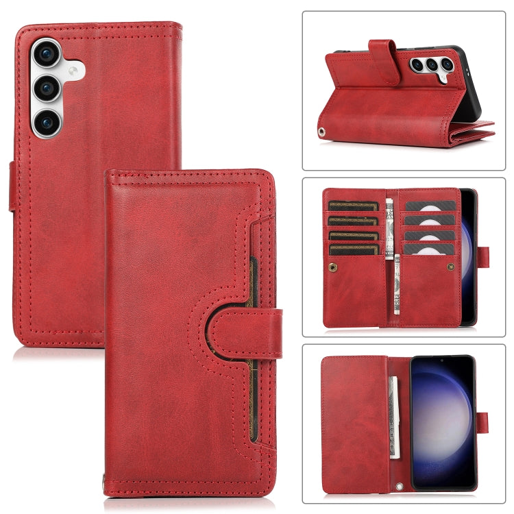 For Samsung Galaxy S24 5G Wristband Card Slot Leather Phone Case(Red) - Galaxy S24 5G Cases by PMC Jewellery | Online Shopping South Africa | PMC Jewellery | Buy Now Pay Later Mobicred