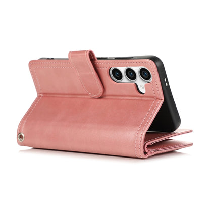 For Samsung Galaxy S24 5G Wristband Card Slot Leather Phone Case(Rose Gold) - Galaxy S24 5G Cases by PMC Jewellery | Online Shopping South Africa | PMC Jewellery | Buy Now Pay Later Mobicred