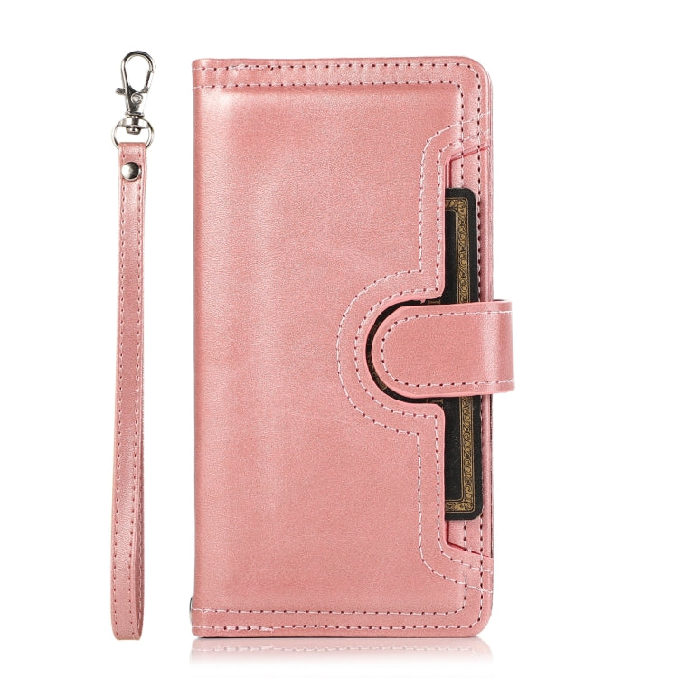 For Samsung Galaxy S24+ 5G Wristband Card Slot Leather Phone Case(Rose Gold) - Galaxy S24+ 5G Cases by PMC Jewellery | Online Shopping South Africa | PMC Jewellery | Buy Now Pay Later Mobicred