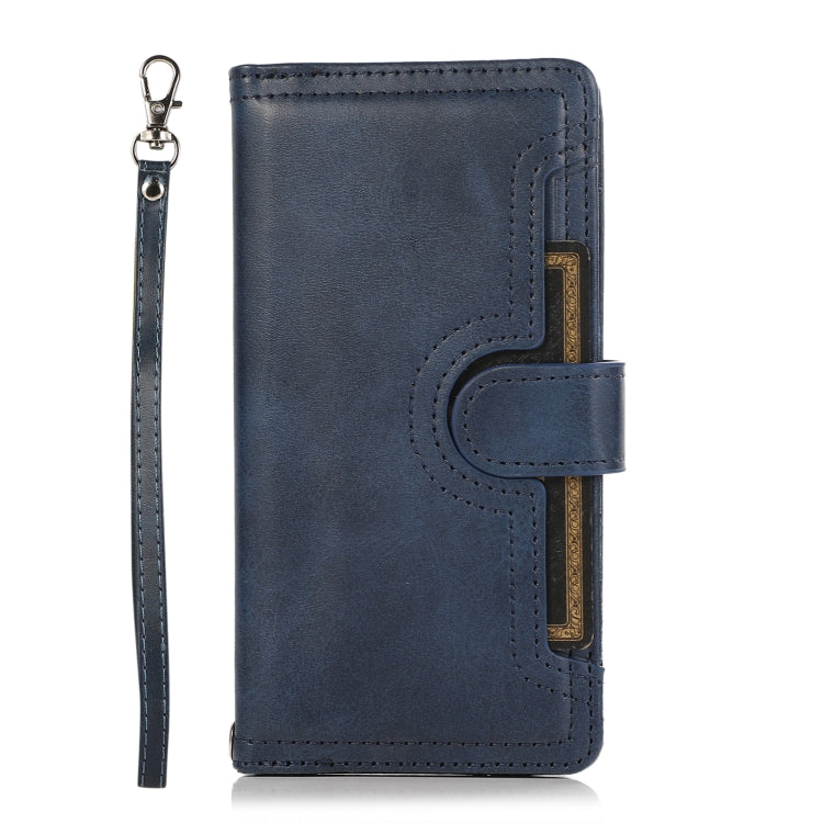 For Samsung Galaxy S24+ 5G Wristband Card Slot Leather Phone Case(Blue) - Galaxy S24+ 5G Cases by PMC Jewellery | Online Shopping South Africa | PMC Jewellery | Buy Now Pay Later Mobicred