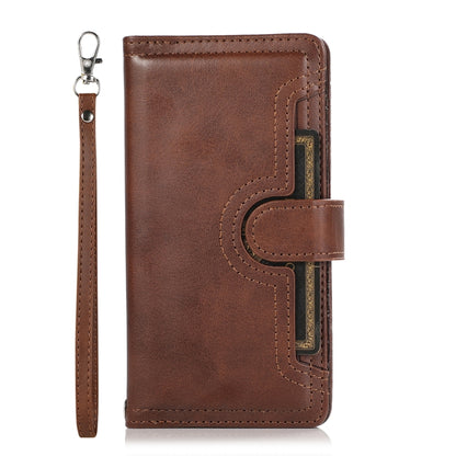 For Samsung Galaxy S24+ 5G Wristband Card Slot Leather Phone Case(Coffee) - Galaxy S24+ 5G Cases by PMC Jewellery | Online Shopping South Africa | PMC Jewellery | Buy Now Pay Later Mobicred