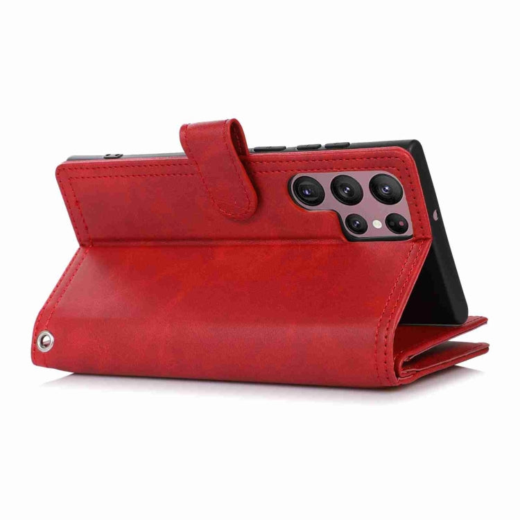 For Samsung Galaxy S24 Ultra 5G Wristband Card Slot Leather Phone Case(Red) - Galaxy S24 Ultra 5G Cases by PMC Jewellery | Online Shopping South Africa | PMC Jewellery | Buy Now Pay Later Mobicred