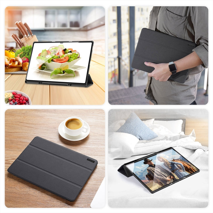 For Samsung Galaxy Tab S10 Ultra DUX DUCIS Domo Series Magnetic Flip Leather Tablet Case(Black) - Other Galaxy Tab PC by DUX DUCIS | Online Shopping South Africa | PMC Jewellery | Buy Now Pay Later Mobicred