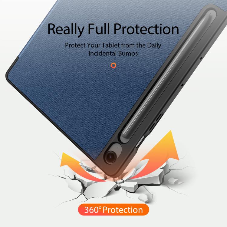 For Samsung Galaxy Tab S10 FE+ DUX DUCIS Domo Series Magnetic Flip Leather Tablet Case(Blue) - free shipping - PMc TechLife - Order now!