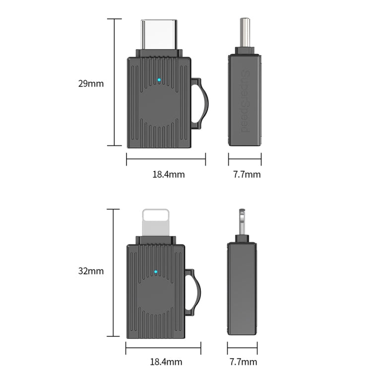 USB to 8 Pin Multifunction Travel Case Shape Apapter(Tarnish) - Converter & Adapter by PMC Jewellery | Online Shopping South Africa | PMC Jewellery | Buy Now Pay Later Mobicred