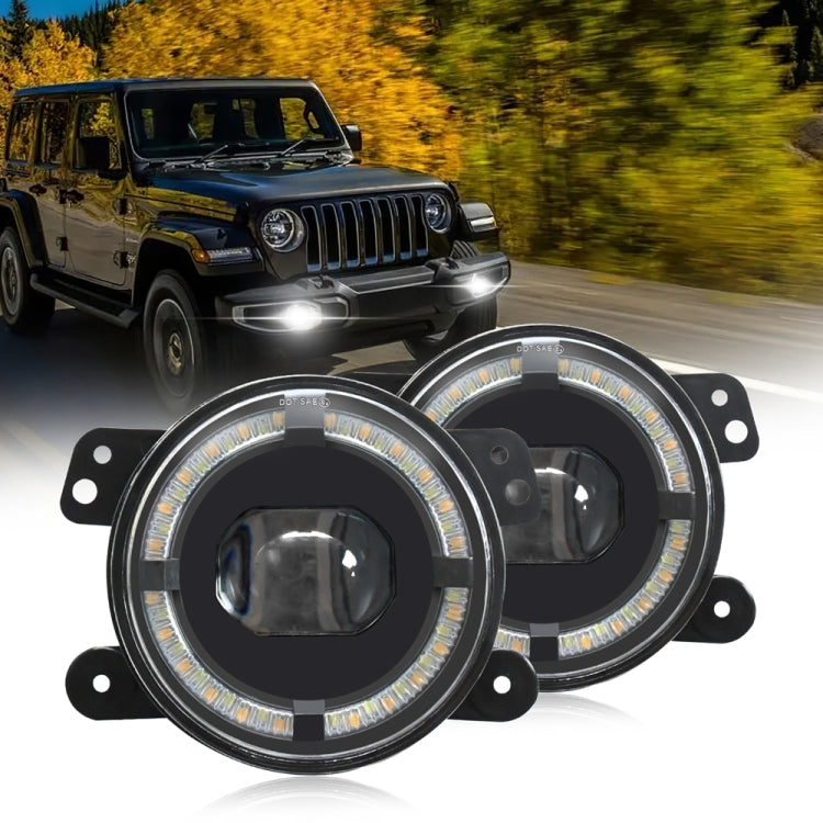 For Jeep Wrangler JK 2 Door 2007-2015 Y5 4 inch 1 Pair Light Guide Single Lens Fog Light(Yellow White) - Fog / Driving Lights by PMC Jewellery | Online Shopping South Africa | PMC Jewellery | Buy Now Pay Later Mobicred