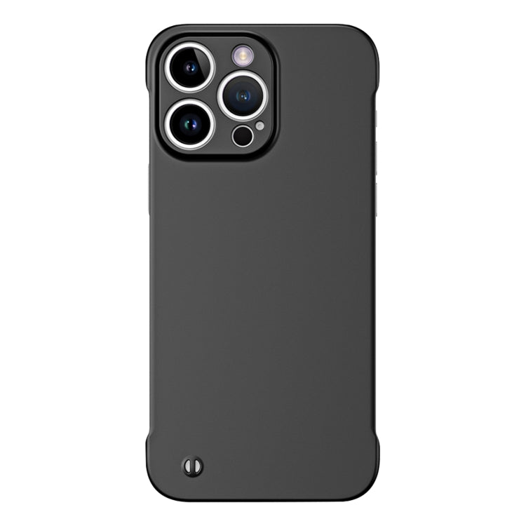 For iPhone 15 Pro Frameless Metallic Paint Hybrid PC Phone Case(Matte Black) - iPhone 15 Pro Cases by PMC Jewellery | Online Shopping South Africa | PMC Jewellery | Buy Now Pay Later Mobicred