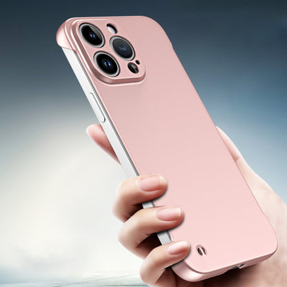 For iPhone 14 Pro Max Frameless Metallic Paint Hybrid PC Phone Case(Rose Gold) - iPhone 14 Pro Max Cases by PMC Jewellery | Online Shopping South Africa | PMC Jewellery | Buy Now Pay Later Mobicred