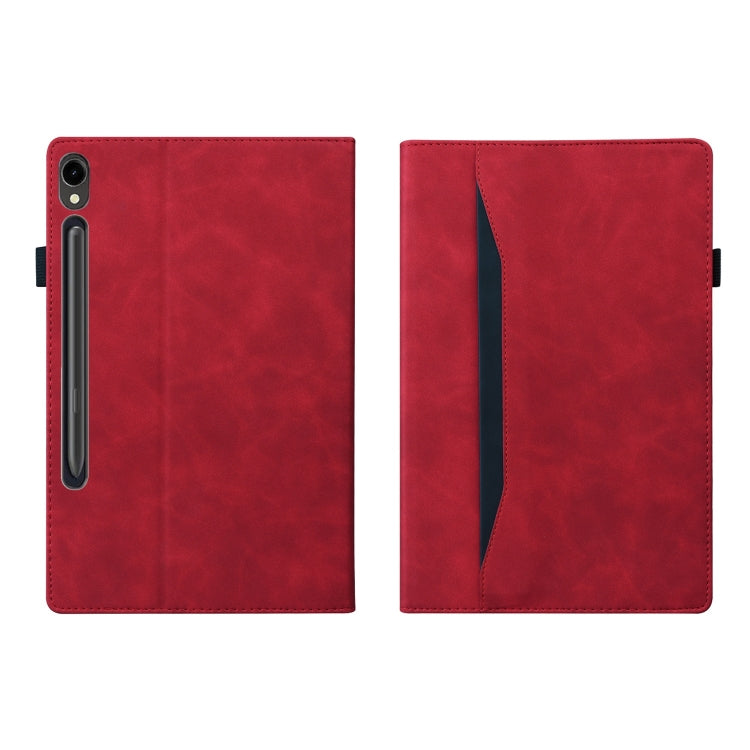 For Samsung Galaxy Tab S9 FE+ Splicing Shockproof Leather Tablet Case(Red) - Galaxy Tab S9 FE+ by PMC Jewellery | Online Shopping South Africa | PMC Jewellery | Buy Now Pay Later Mobicred