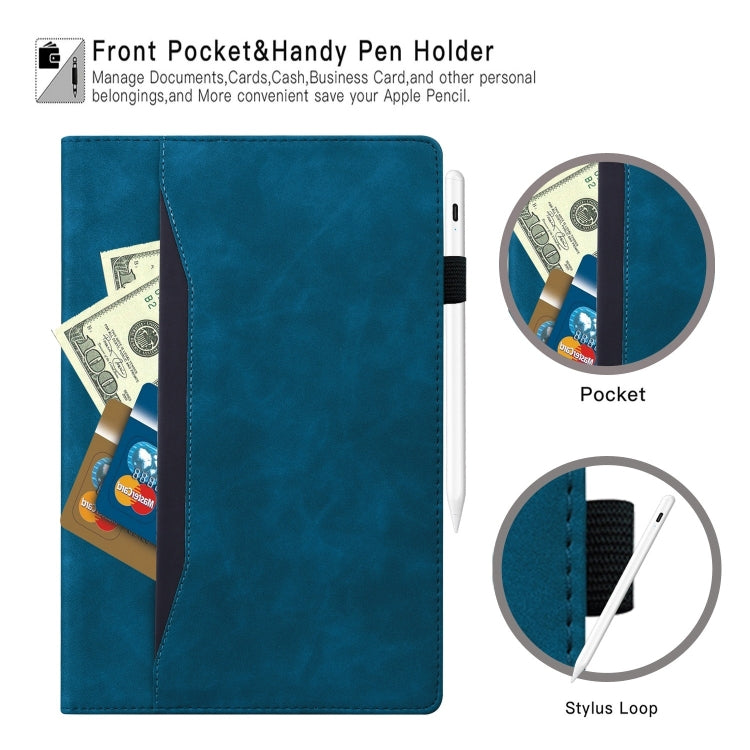 For Samsung Galaxy Tab S9 FE+ Splicing Shockproof Leather Tablet Case(Blue) - free shipping - PMC Jewellery - Order now!