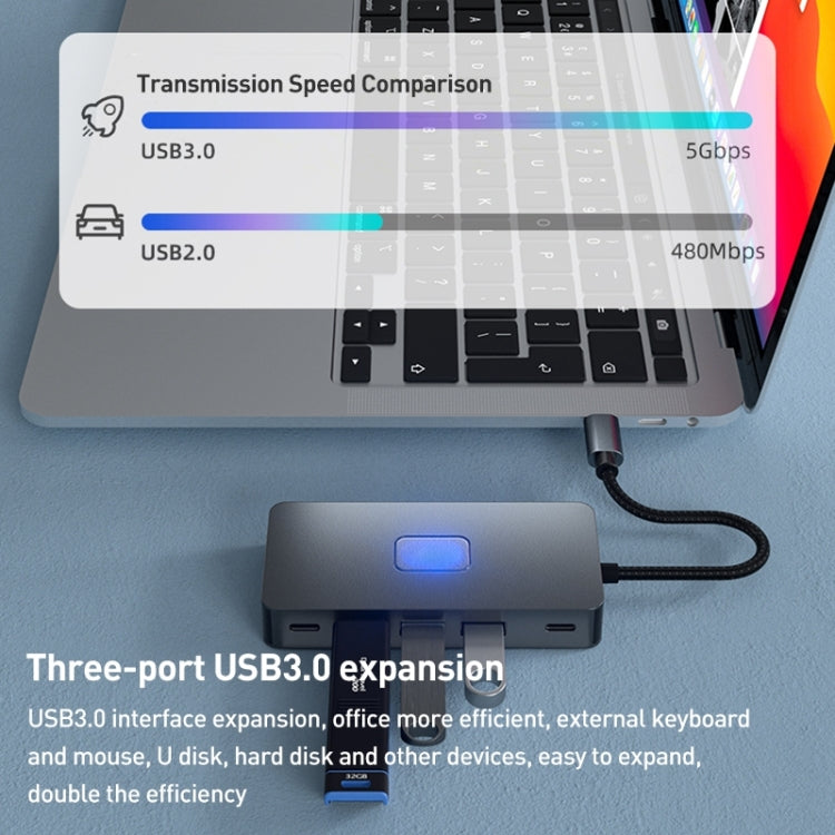 BYL-2312 Type-C to HDMI 4K 30Hz + USB3.0 + PD100W Docking Station HUB - USB HUB by PMC Jewellery | Online Shopping South Africa | PMC Jewellery | Buy Now Pay Later Mobicred