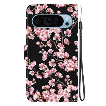 For Google Pixel 9 Crystal Texture Colored Drawing Leather Phone Case(Plum Bossom) - Google Cases by PMC Jewellery | Online Shopping South Africa | PMC Jewellery | Buy Now Pay Later Mobicred