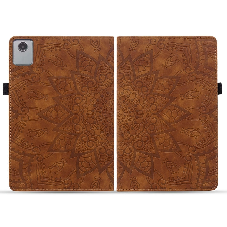 For Lenovo Tab M11 / Xiaoxin Pad 11 2024 Calf Texture Embossed Leather Tablet Case(Brown) - free shipping - PMC Jewellery - Order now!