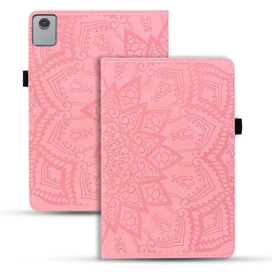 For Lenovo Tab M11 / Xiaoxin Pad 11 2024 Calf Texture Embossed Leather Tablet Case(Pink) - Lenovo by PMC Jewellery | Online Shopping South Africa | PMC Jewellery | Buy Now Pay Later Mobicred