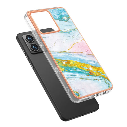 For Motorola Moto G84 Electroplating Marble Dual-side IMD Phone Case(Green 004) - Motorola Cases by PMC Jewellery | Online Shopping South Africa | PMC Jewellery | Buy Now Pay Later Mobicred