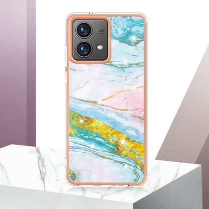 For Motorola Moto G84 Electroplating Marble Dual-side IMD Phone Case(Green 004) - Motorola Cases by PMC Jewellery | Online Shopping South Africa | PMC Jewellery | Buy Now Pay Later Mobicred