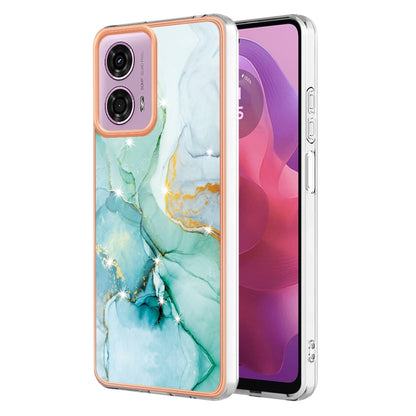 For Motorola Moto G24 4G / G04 4G Electroplating Marble Dual-side IMD Phone Case(Green 003) - Motorola Cases by PMC Jewellery | Online Shopping South Africa | PMC Jewellery | Buy Now Pay Later Mobicred