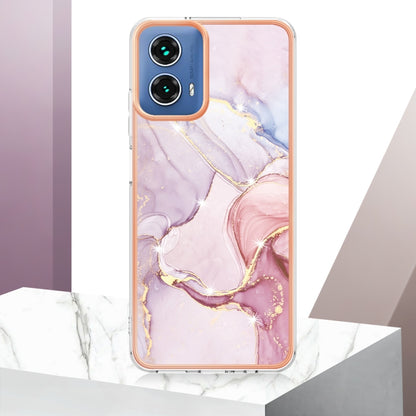 For Motorola Moto G34 Electroplating Marble Dual-side IMD Phone Case(Rose Gold 005) - Motorola Cases by PMC Jewellery | Online Shopping South Africa | PMC Jewellery | Buy Now Pay Later Mobicred