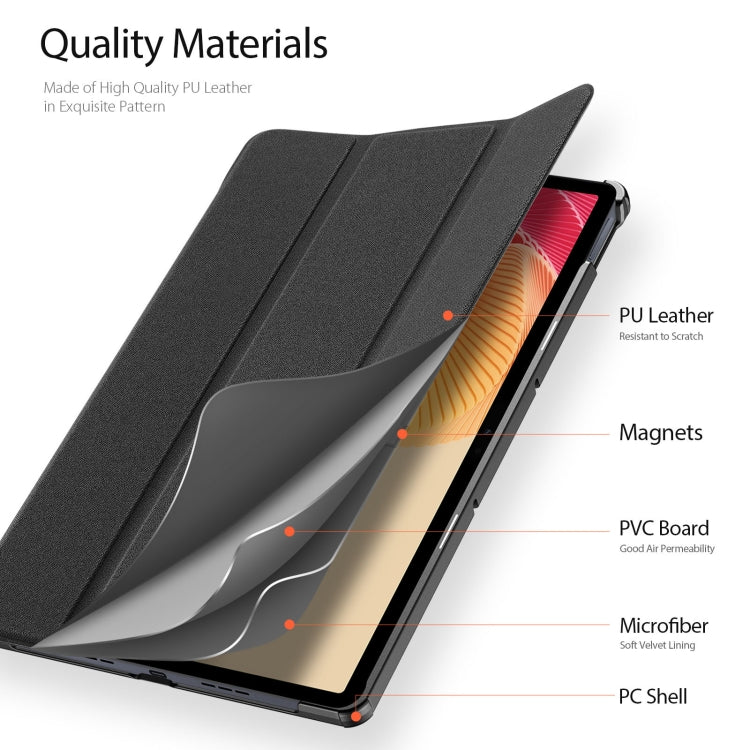 For Realme Pad 2 11.5 DUX DUCIS Domo Series Magnetic Flip Leather Tablet Case(Black) - Realme by DUX DUCIS | Online Shopping South Africa | PMC Jewellery | Buy Now Pay Later Mobicred