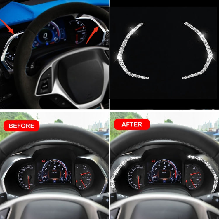 For Chevrolet Corvette C7 2014-2019 2 in 1 Car Dashboard Frame Diamond Decorative Sticker, Left Drive - Car Interior Mouldings by PMC Jewellery | Online Shopping South Africa | PMC Jewellery | Buy Now Pay Later Mobicred