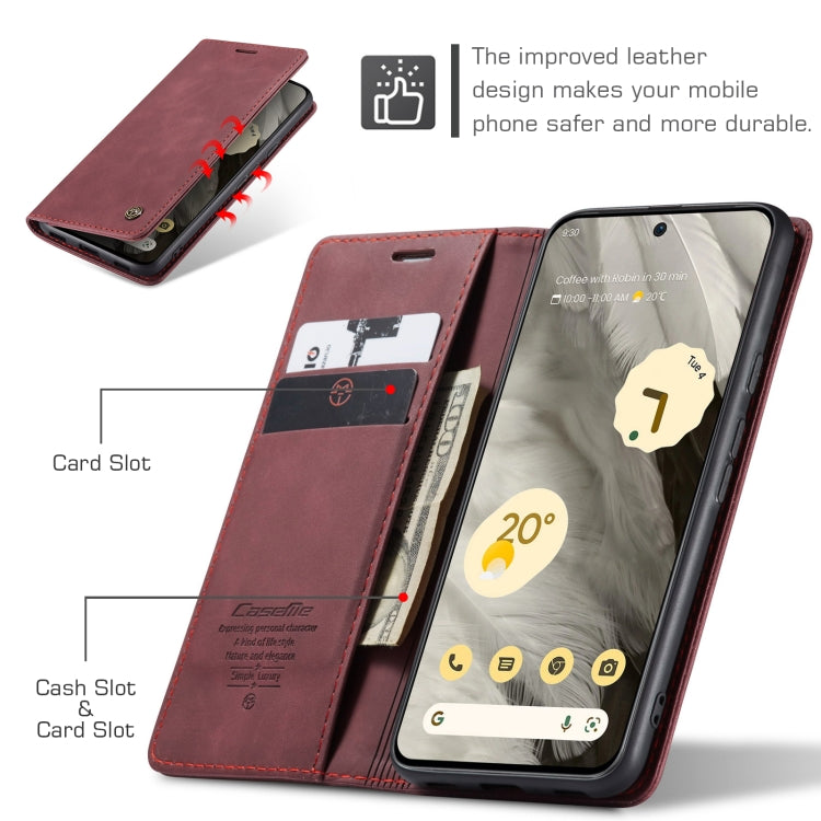 For Google Pixel 8 CaseMe 013 Multifunctional Horizontal Flip Leather Phone Case(Wine Red) - Google Cases by CaseMe | Online Shopping South Africa | PMC Jewellery | Buy Now Pay Later Mobicred