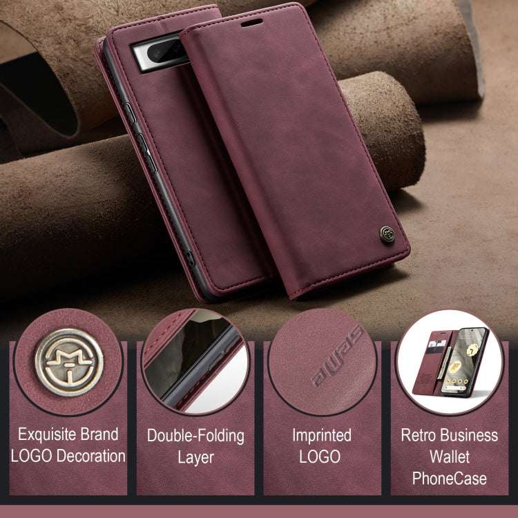 For Google Pixel 8 CaseMe 013 Multifunctional Horizontal Flip Leather Phone Case(Wine Red) - Google Cases by CaseMe | Online Shopping South Africa | PMC Jewellery | Buy Now Pay Later Mobicred